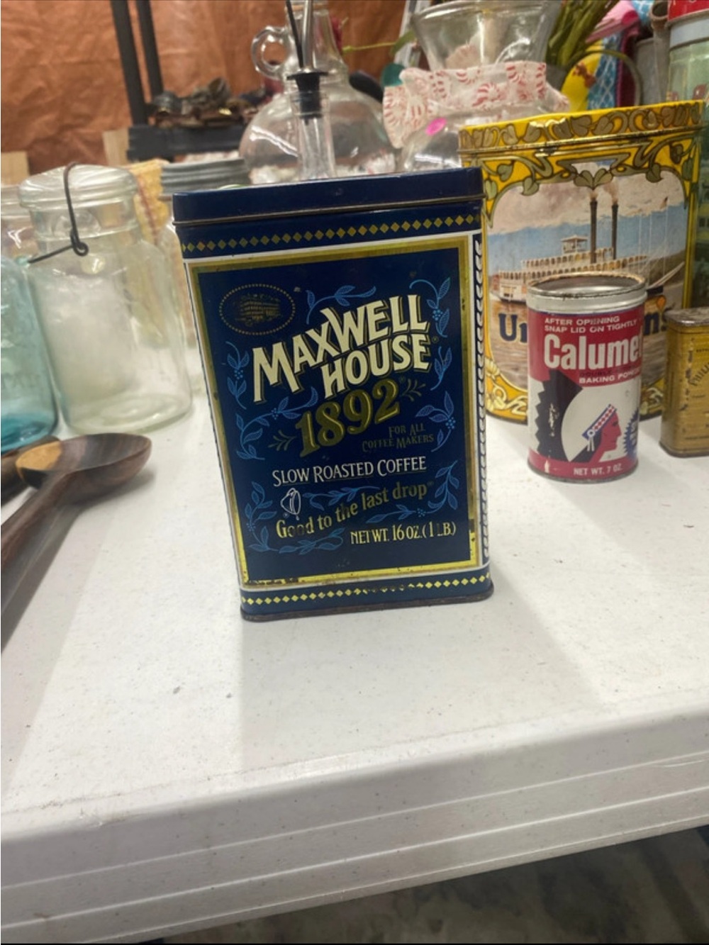 Maxwell House 1892 Blue Vintage-Style Coffee Tin
